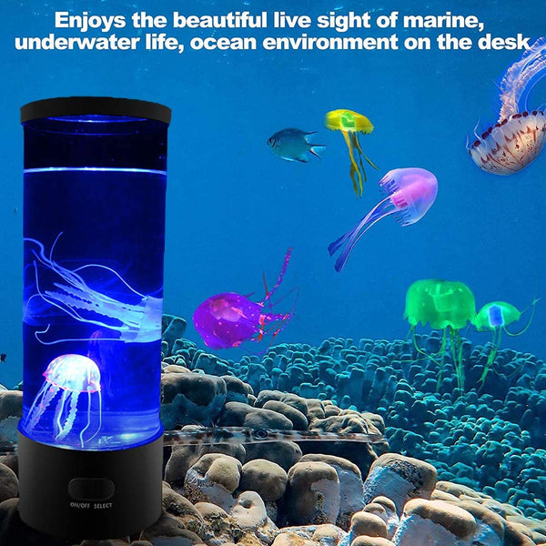 Jellyfish Lava Lamp,3D Lifelike Jellyfish Aquarium Tank Table Lamp with 16 Color Changing Light, Futuristic Decor Mood Lamp for Room