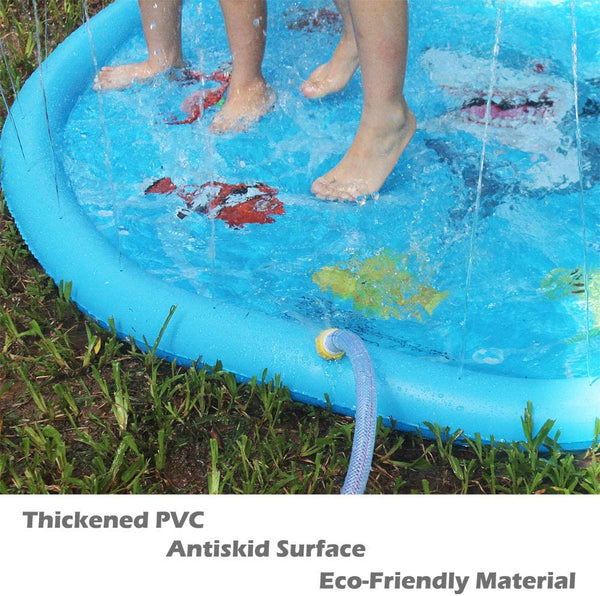 Autbye Kid Splash Pad Thickened PVC Sprinkler Pool Eco-Friendly Material Baby Splash Pool Backyard Children Summer Play Garden Lawn Outdoor