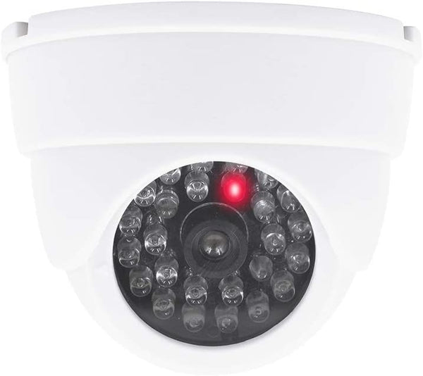 Dummy Fake Security Dome Camera Simulated Surveillance Cameras for Home & Business Security Outdoor/Indoor use with Flashing Red LED Light