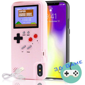 Gameboy Case for iPhone, Autbye Retro 3D Phone Case Game Console with 36 Classic Game, Color Display Shockproof Video Game Phone Case for iP