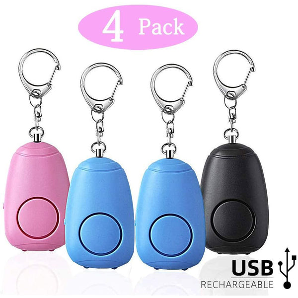 Autbye Emergency Keychain Personal Alarm, Rechargeable Security Safe Sound Whistle Safety Siren with LED Light, Emergency Safety Alarm for K