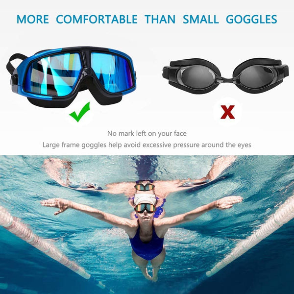 Autbye Nearsighted Swim Goggles Anti Fog UV Protection No Leaking for Adult Men Women Kids Waterproof Swimming Goggles,